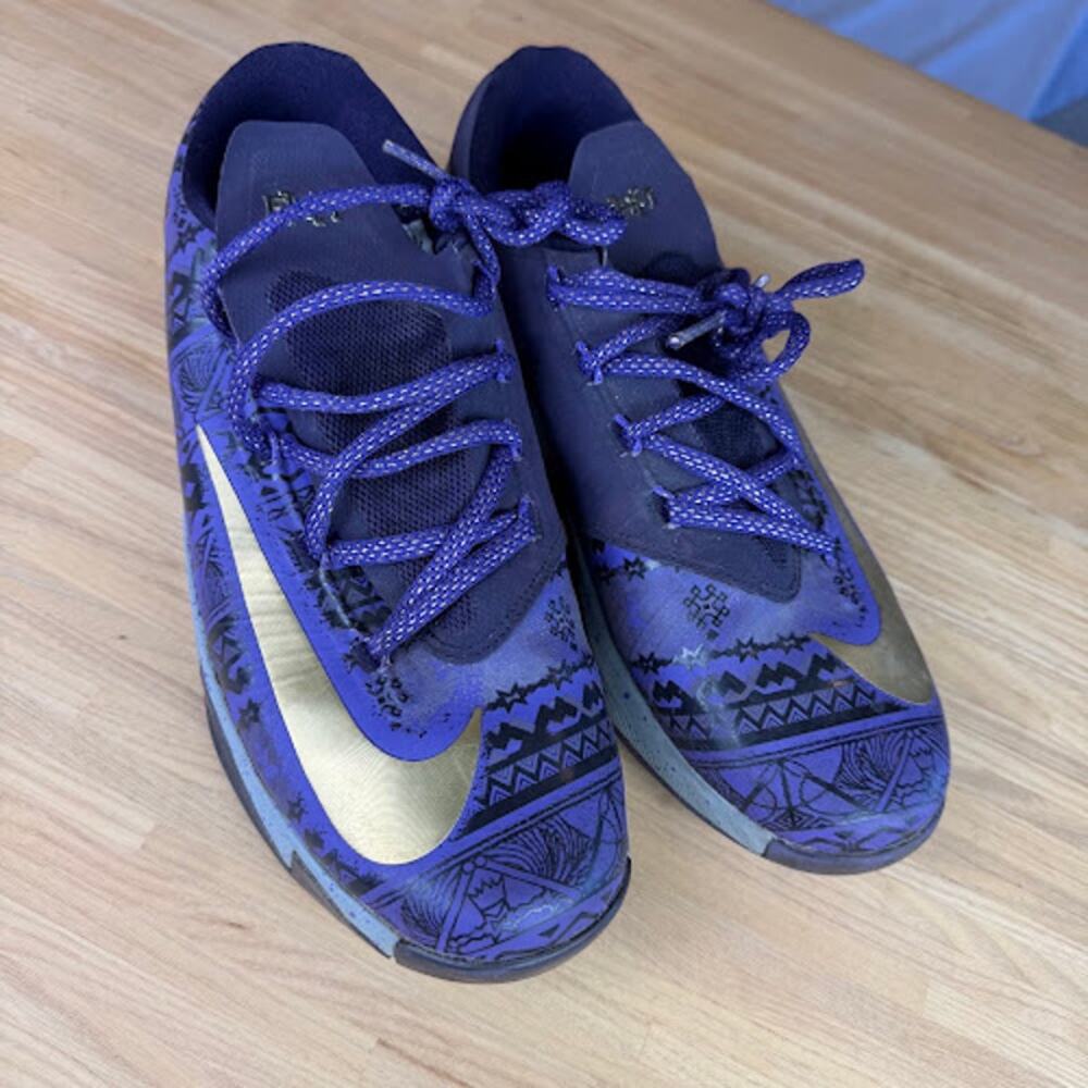 Nike KD 6 BHM‎ Black History Month Purple Gold 599477-501 Boys Youth Sz 6.5Y